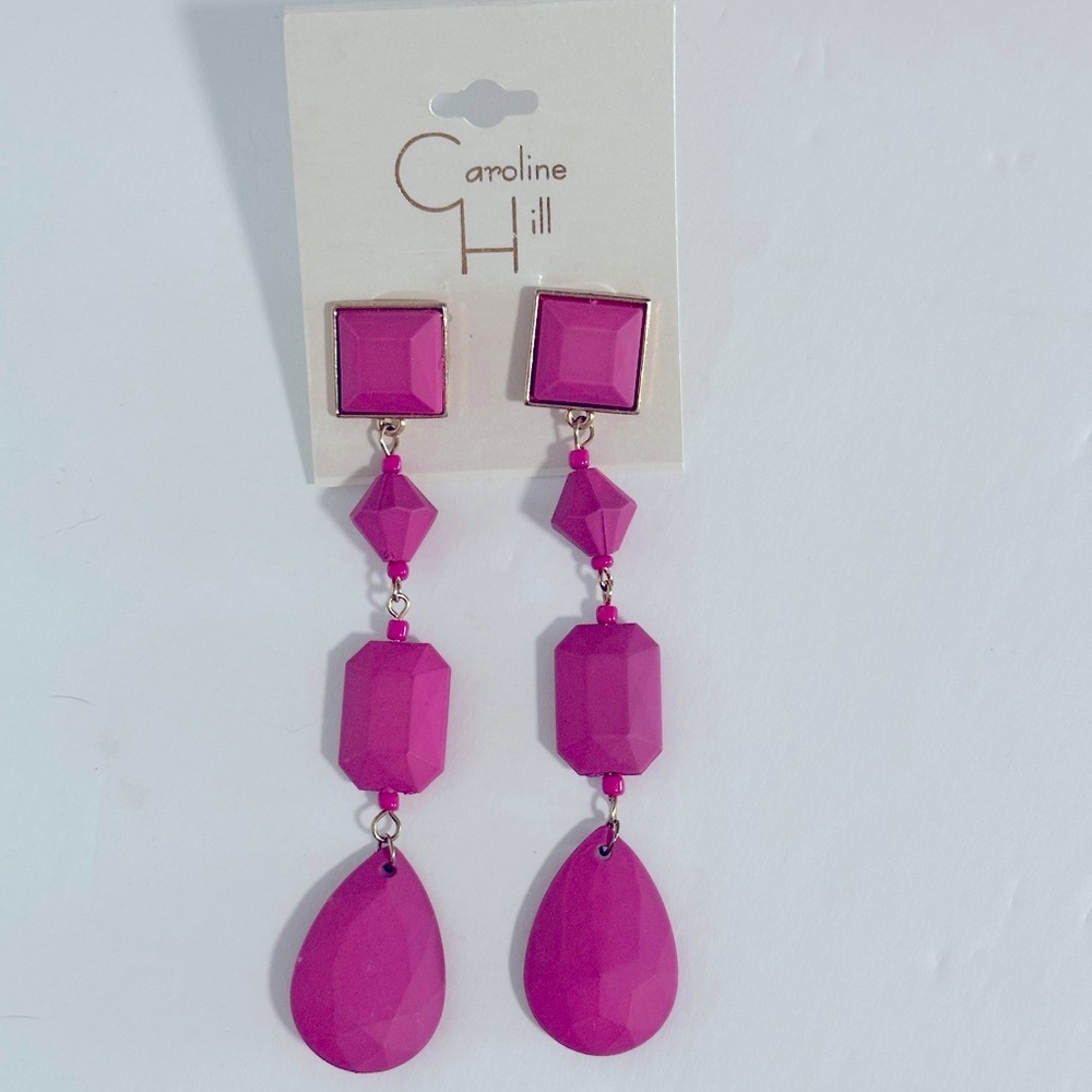 Caroline Hill drop earrings pink